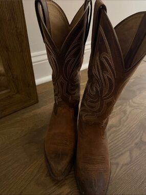 Ariat Brown Leather Western Pull-On Boots